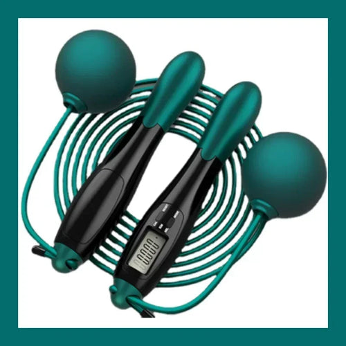 Corde a sauter sans corde noir et verte