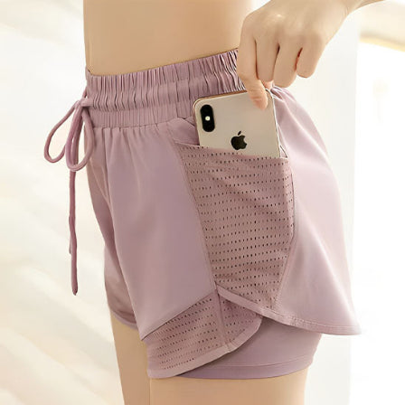 Short de sport femme poche pour telephone