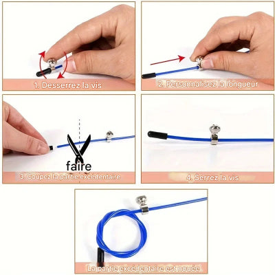 Ajustement longueur corde a sauter