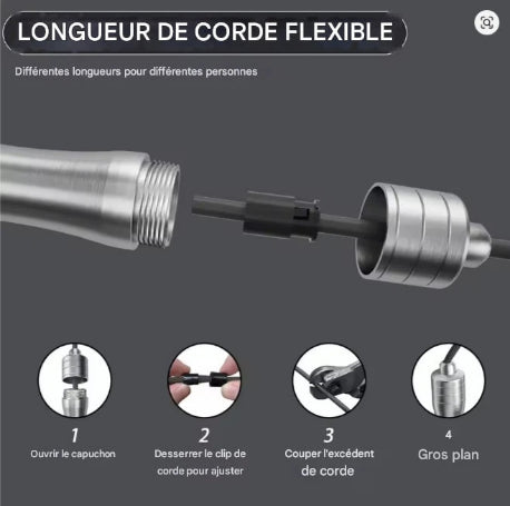 Photo ajustement longueur corde a sauter
