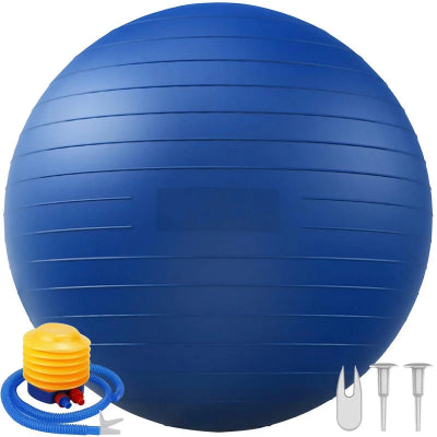 Ballon pilates yoga fitness de couleur bleu