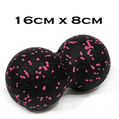 Boule de massage noir et rose de 16 par 8 centimetres