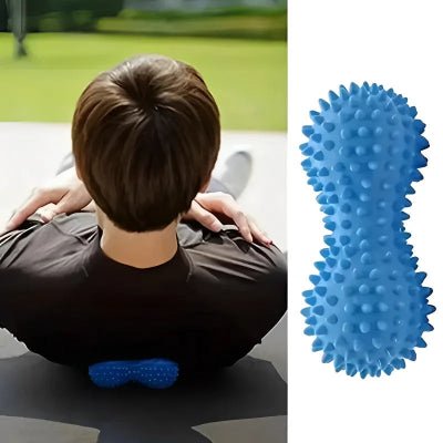 Boule de massage on voie une femme qui masse son dos