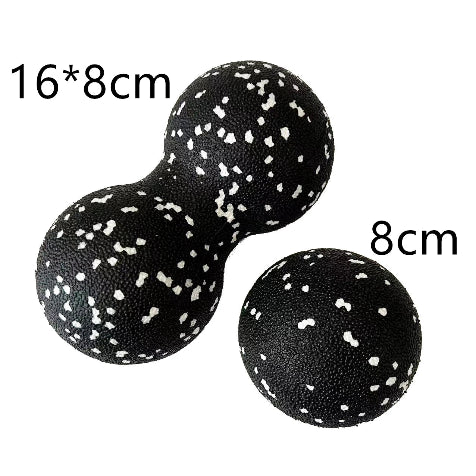 boule de massage noir simple et double en format 16 par 8 et 8 centimetres