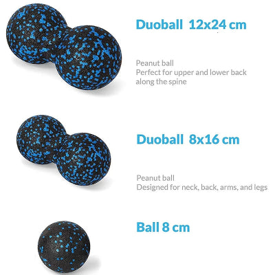 boule de massage noir duoball et kit de trois