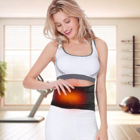 Ceinture lombaire chauffante montrant une femme qui a le sourire