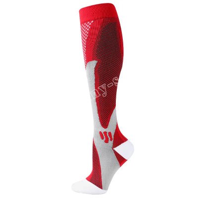 Chaussette de compression rouge et grise