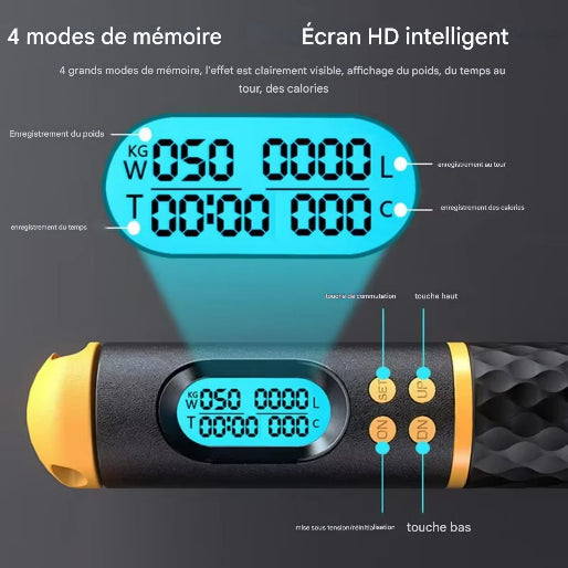 Corde a sauter quatre mode memoire ecran hd