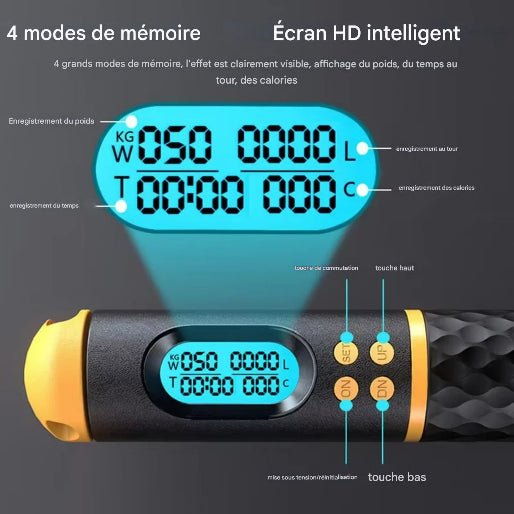 Corde a sauter quatre mode memoire ecran hd