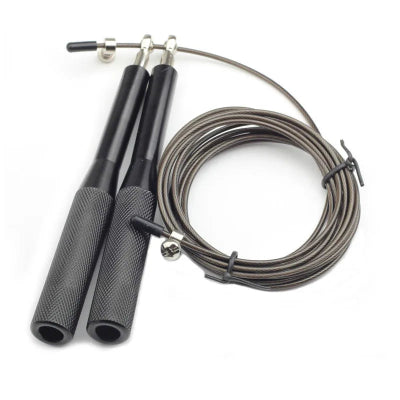 Corde a sauter poignee aluminium cable trois metres noir