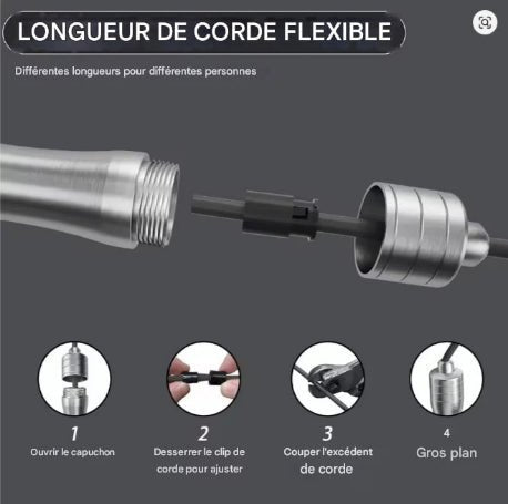 Photo ajustement longueur corde a sauter