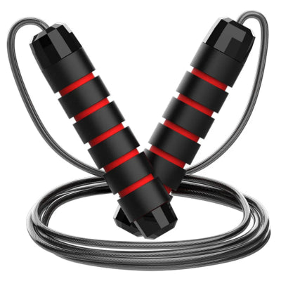 Corde a sauter noir bandes rouge