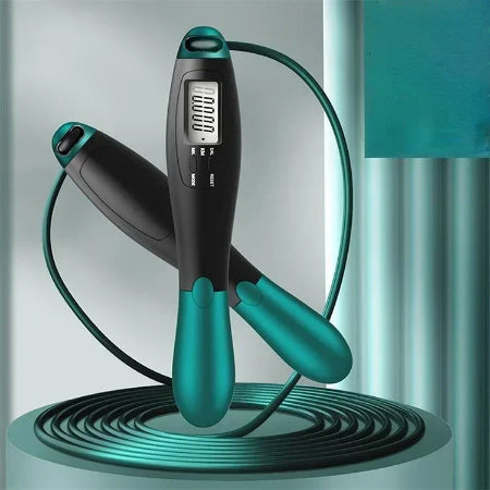 Corde a sauter sans corde numerique verte et noir