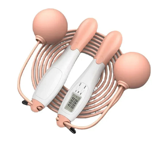 Corde a sauter sans corde blanche et rose