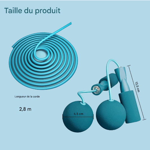 Corde a sautel sans fil bleu taille diametres poignee fil