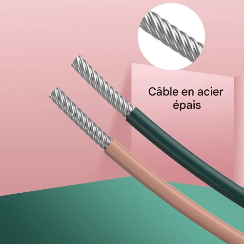 Corde a sauter sans corde avec cable acier et pvc