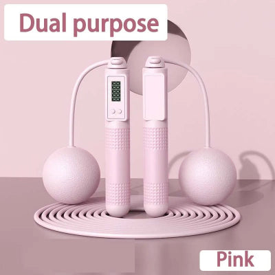 Double usage corde a sauter rose