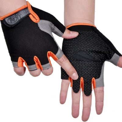 Gant musculation photo montrant les gants en couleur noirorange et gris