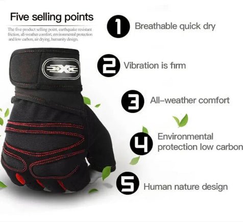 Gant musculation photo montrant une paire de gant noir et rouge cinq raisons de vente