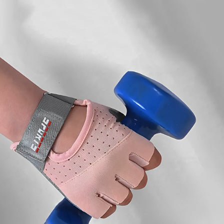 Gant musculation femme gris et rose