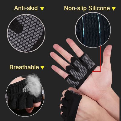 Gant musculation unisex photo montrant quil respire bien et quil sont anti derapant