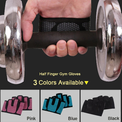 Gant musculation unisex photo montrant trois couleur disponible noir bleu rose