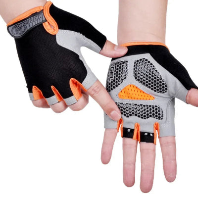 Gant musculation photo montrant les gants en couleur noir gris et orange