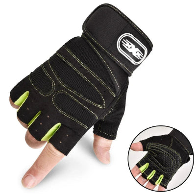 Gant musculation photo montrant a couleur noir et vert
