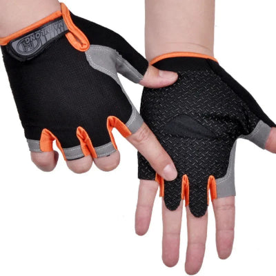 Gant musculation photo montrant les gants en couleur noirorange et gris