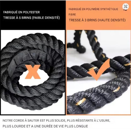 Notre corde a sauter haute densite tresse trois brins