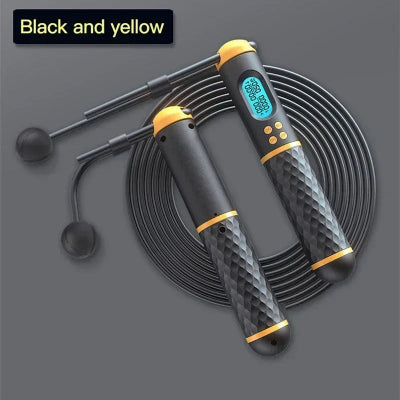 Corde a sauter couleur noir et jaune
