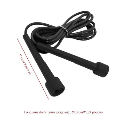 Longueur poignee et cable corde a sauter