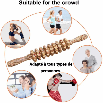 Rouleau de massage bois naturel adapter a tous type de persones