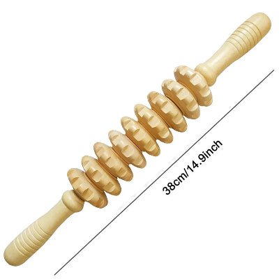 Rouleau de massage bois photo de la longueur modele b trente-huit centimetres