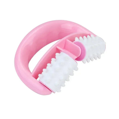 Rouleau de massage rose sur fond image blanc