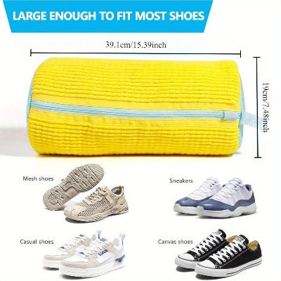 sac de lavage de chaussures jaune pour toutes chaussures reutilisable