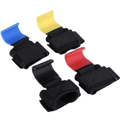 sangles de tirage couleur varie avec des boucles noires, utilisées pour le tirage de force.