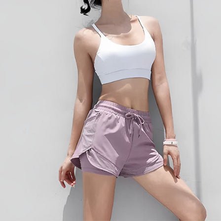 Short de sport femme de couleur rose
