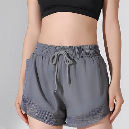 Short de sport femme gris avec doulure integrer