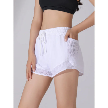 Short de sport femme de couleur blanc