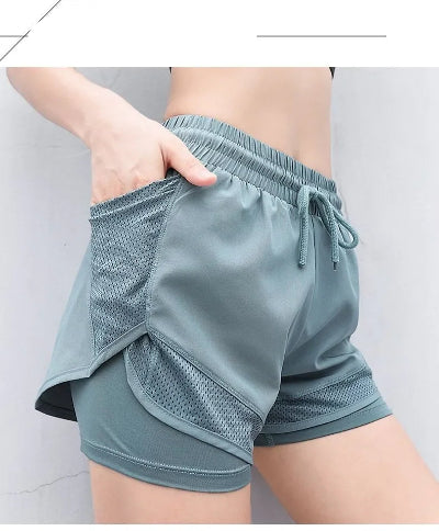 short de sport femme de couleur verte