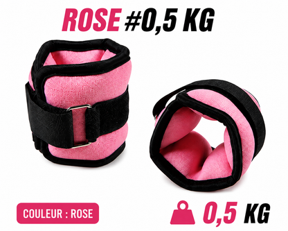 Poids de Cheville et Poignet 0,5 kg ou 1 kg – Paire Ajustable Fitness & Marche