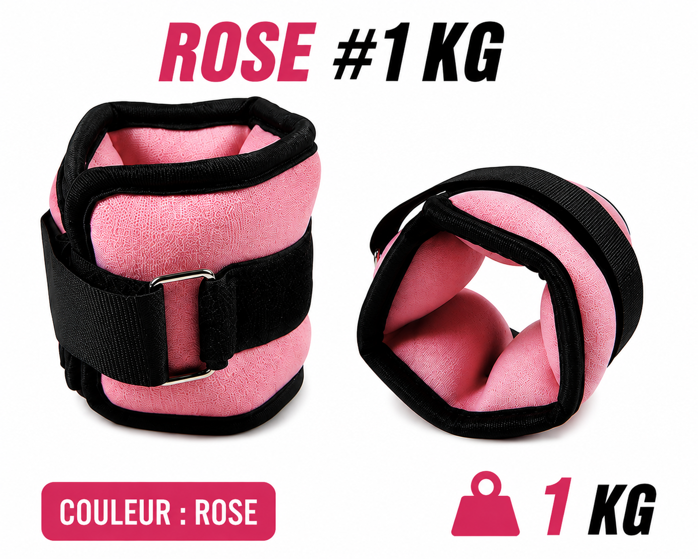 Poids de Cheville et Poignet 0,5 kg ou 1 kg – Paire Ajustable Fitness & Marche