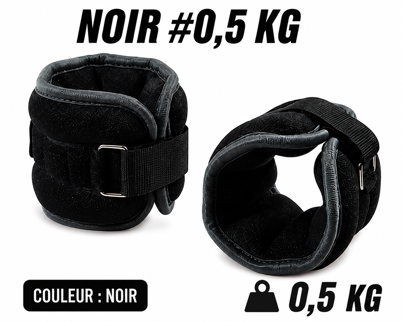 Poids de Cheville et Poignet 0,5 kg ou 1 kg – Paire Ajustable Fitness & Marche