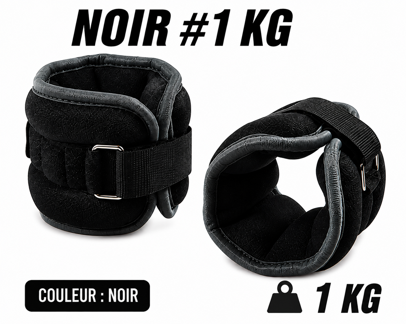Poids de Cheville et Poignet 0,5 kg ou 1 kg – Paire Ajustable Fitness & Marche
