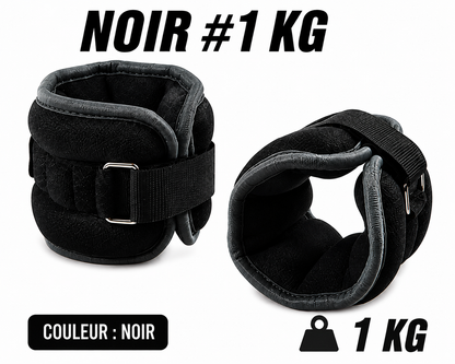 Poids de Cheville et Poignet 0,5 kg ou 1 kg – Paire Ajustable Fitness & Marche