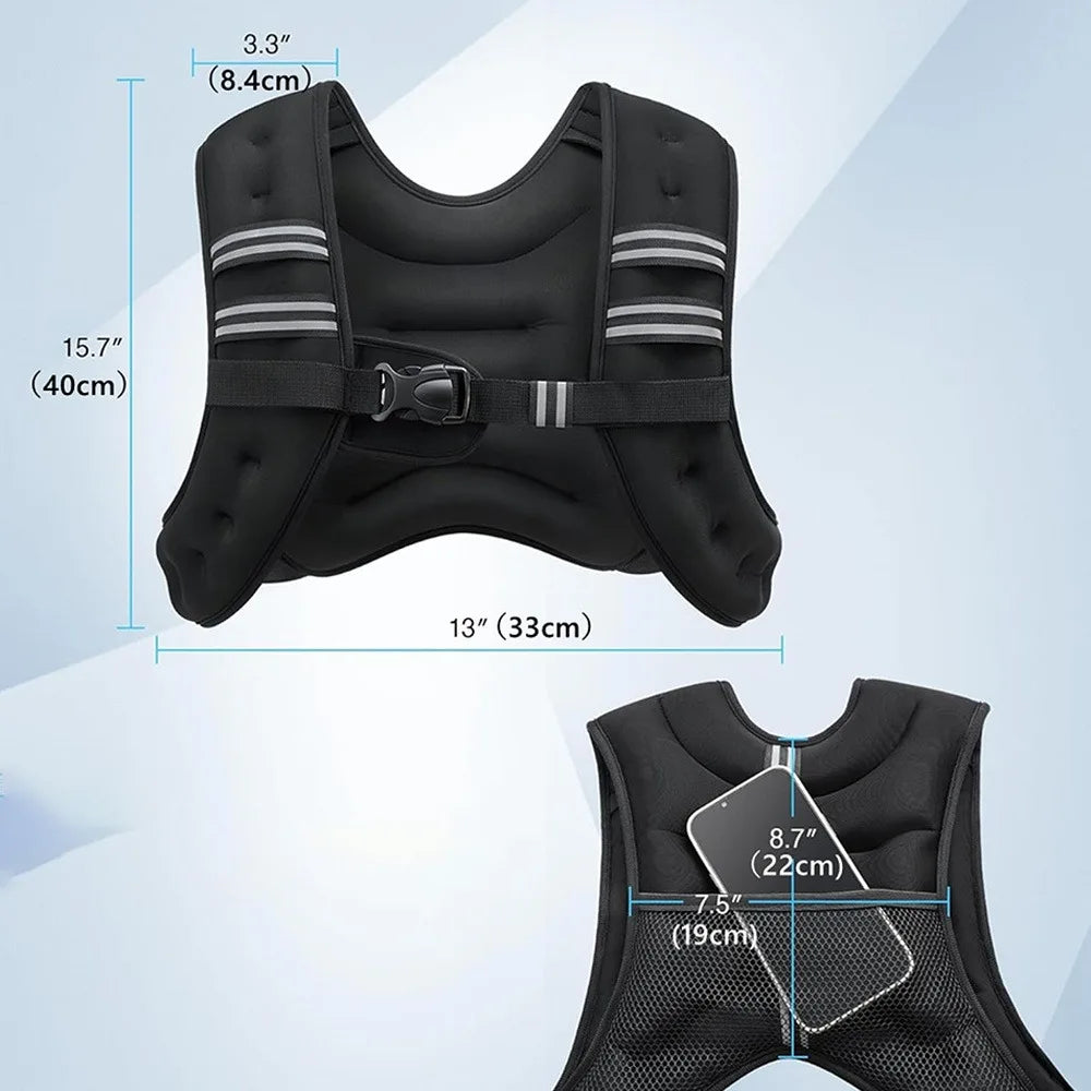Gilet lesté 5,4 kg – Fitness, Marche & Entraînement à Domicile