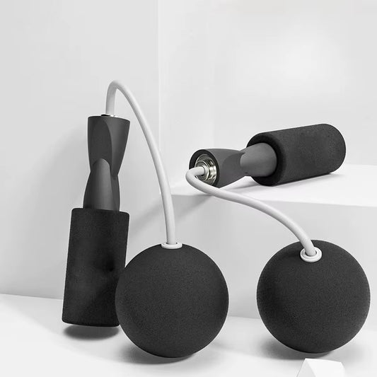 Corde à sauter sans fil noire avec boules de rotation