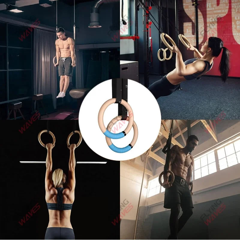 Anneaux de Gymnastique Bois 28 mm | CrossFit, Calisthenics et Street Workout