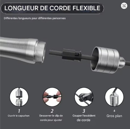 Photo ajustement longueur corde a sauter